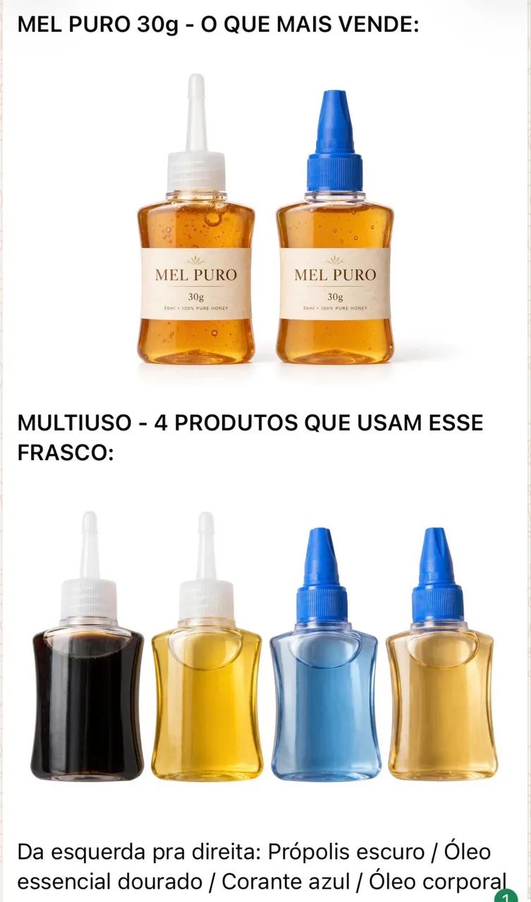 Frascos Plásticos 30 ML  TRANSPARENTE PET  COM TAMPA BRANCA - Foto 2