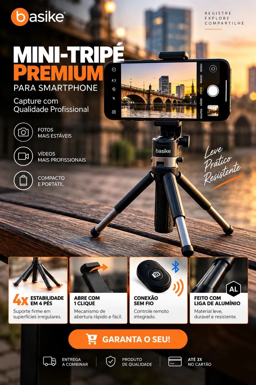 MINI TRIPÉ PRO BASIKE PARA SMARTPHONE - Foto 4