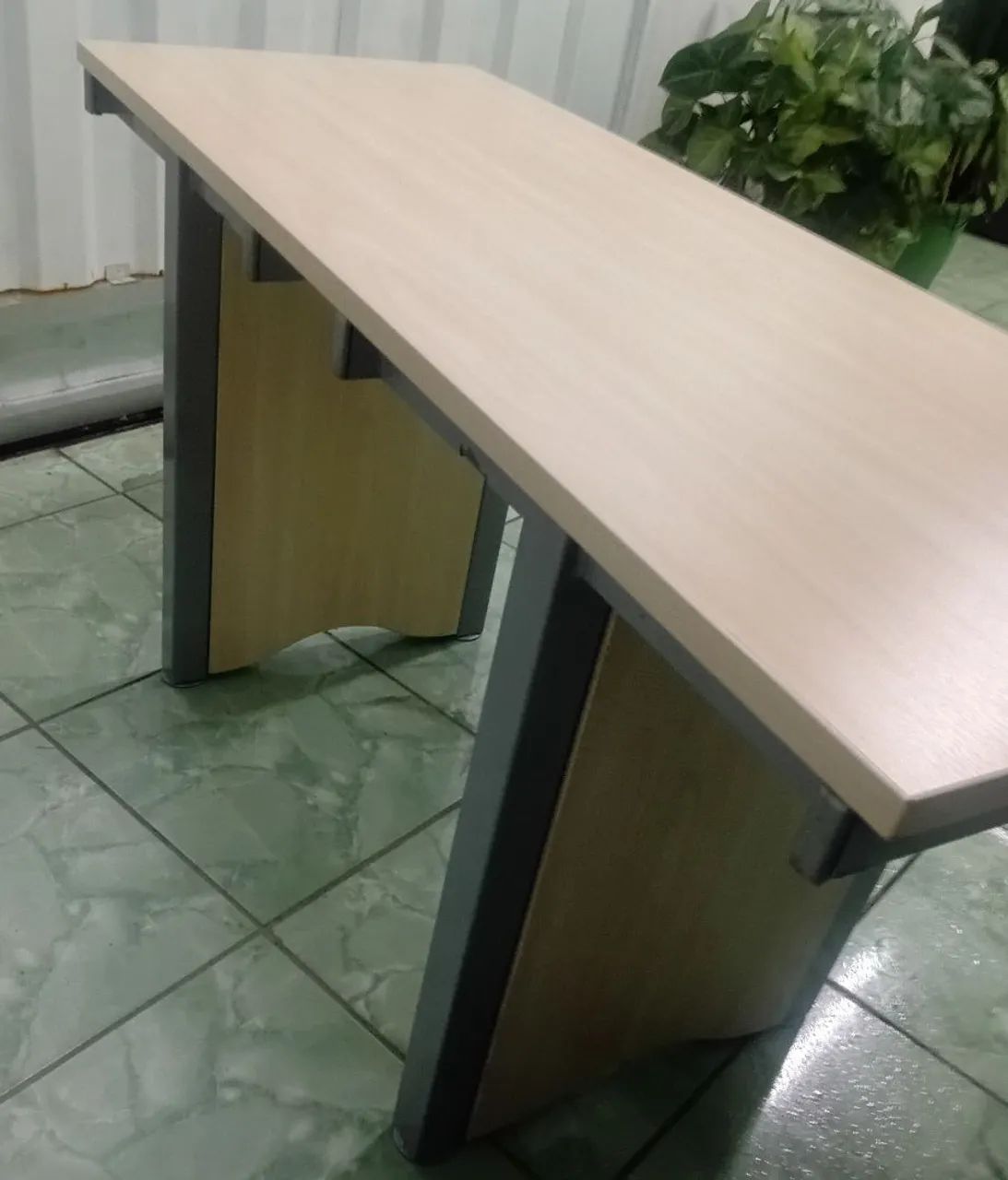 Wooden table with iron base65115993236483125