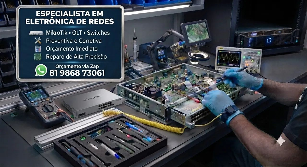 Manutenção Microtik,SW e OLT. Orçamento imediato via zap 