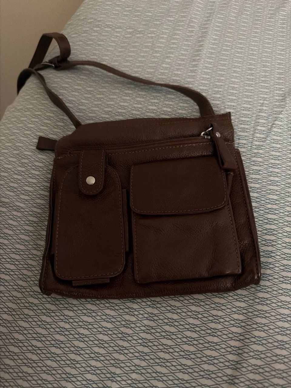Bolsa couro marrom