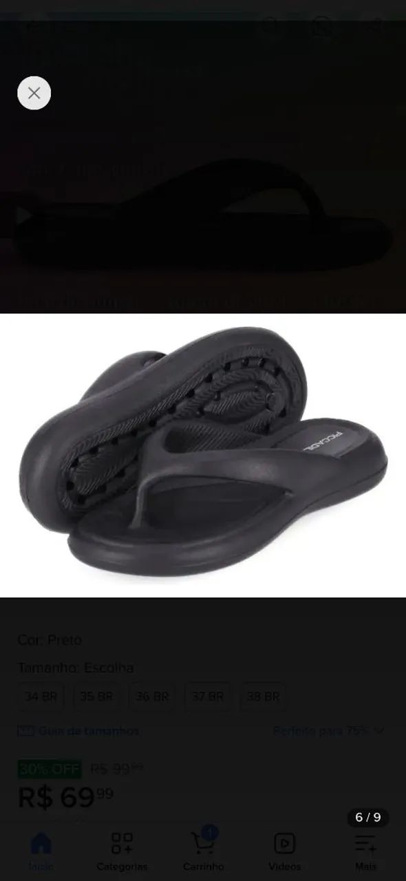 Chinelo picadilly preto 37/38 - Foto 4