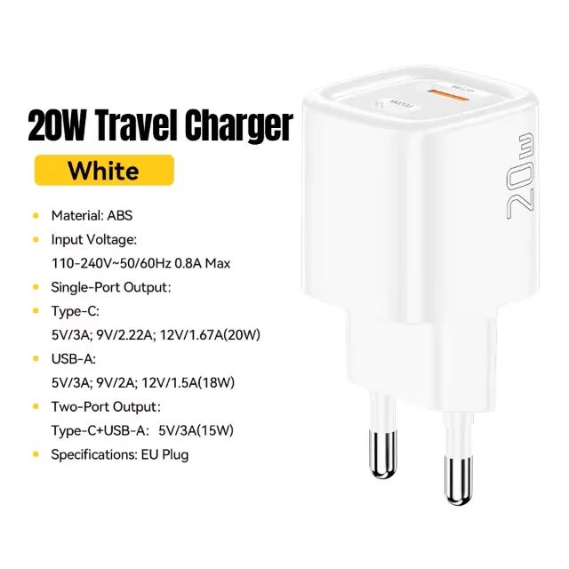 Carregador 20W Essager - USB C/A - Compatível com Iphone e Android - Foto 2