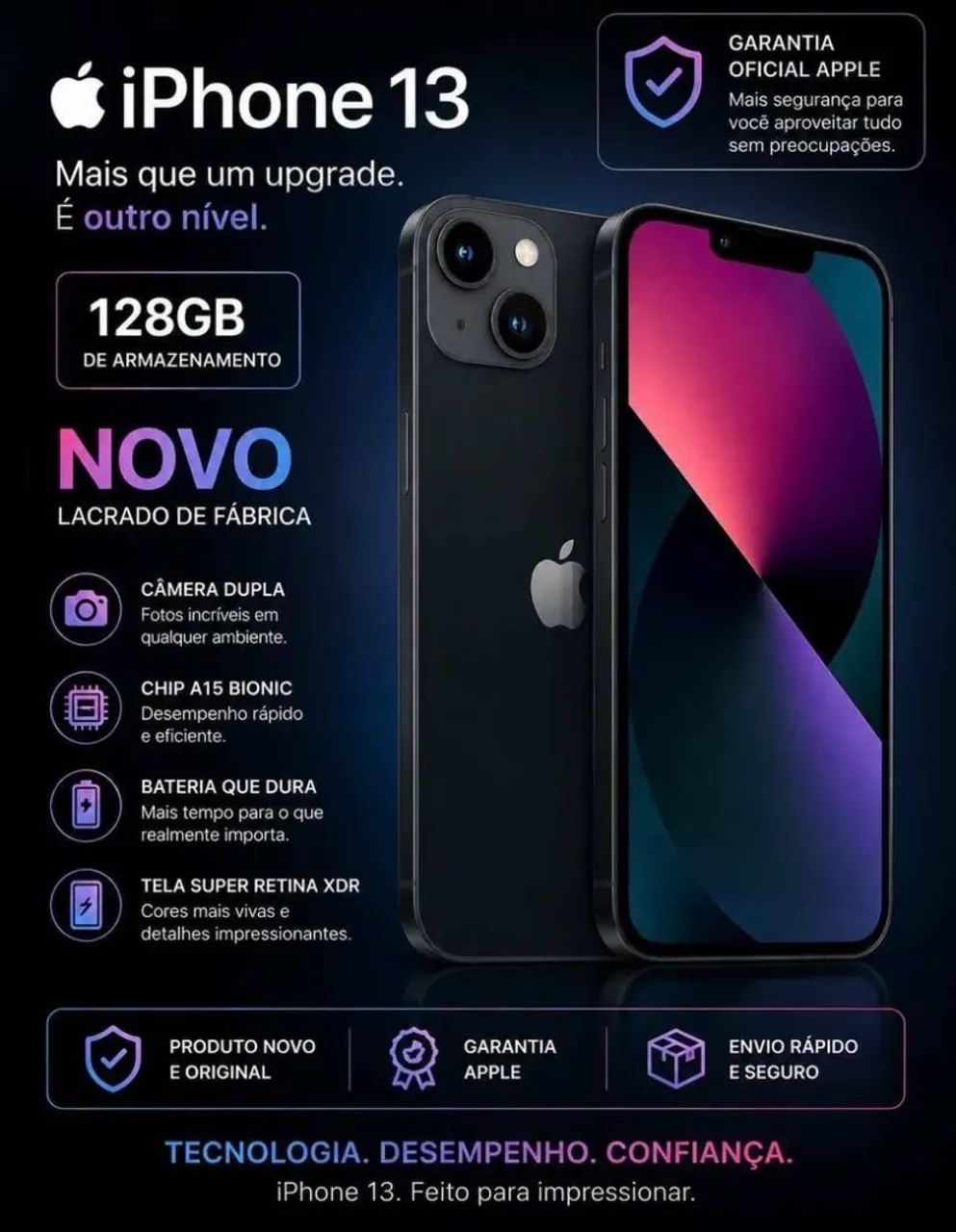 iPhone 13 128GB - NOVO E LACRADO - Celulares e Smartphones