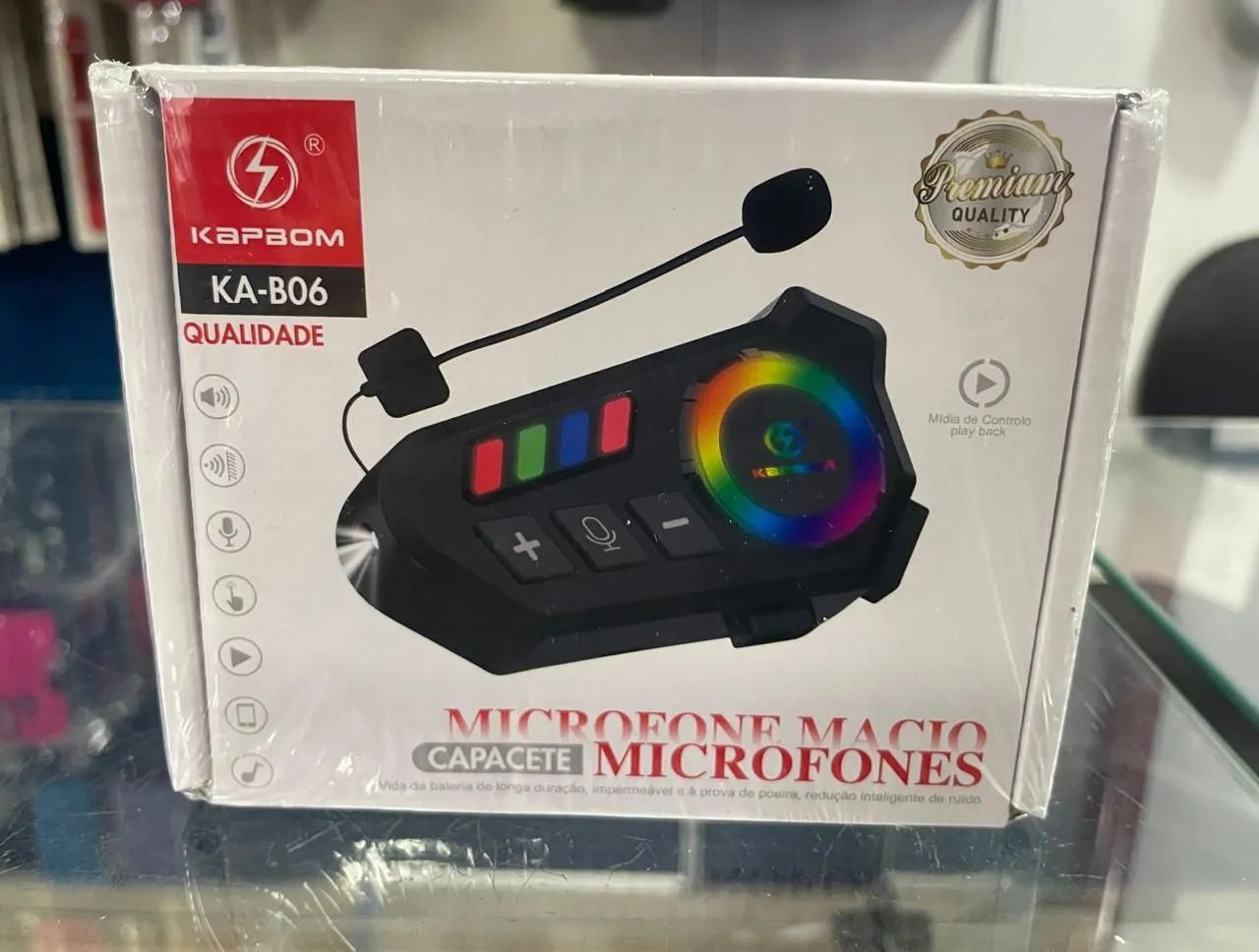 Fone de ouvido microfone Bluetooth para capacete Kapbom KA B06 - Foto 2