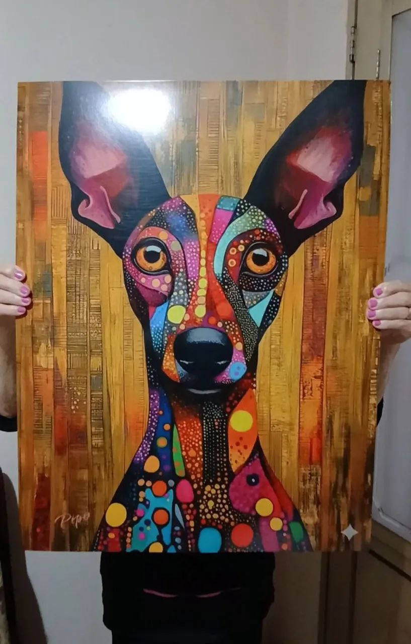 Dog Doguinho Abstrato valor 70x50 Grande Placa Decorativa  - Foto 4