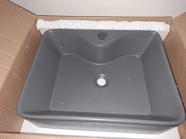 Cuba de Apoio para Banheiro Cinza Grafite