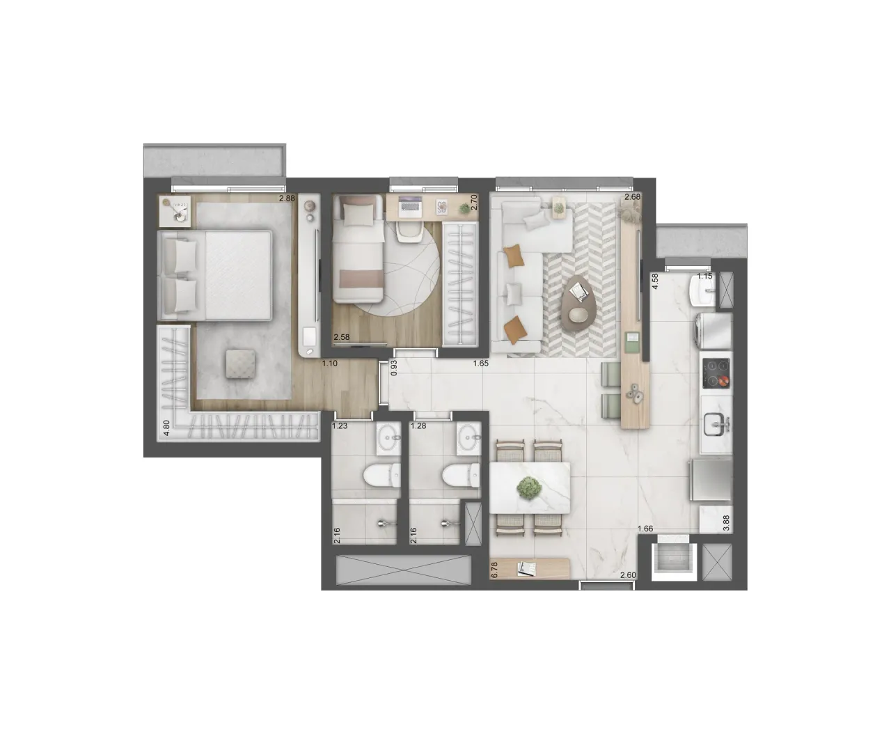 PLANTA 62m²