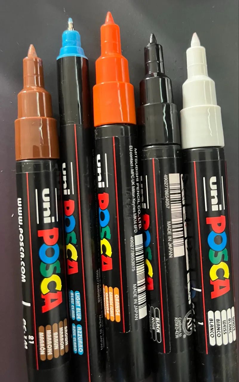 Kit 5 Canetas Posca - Novíssimas (Desisti da carreira de artista! ?) - Foto 6