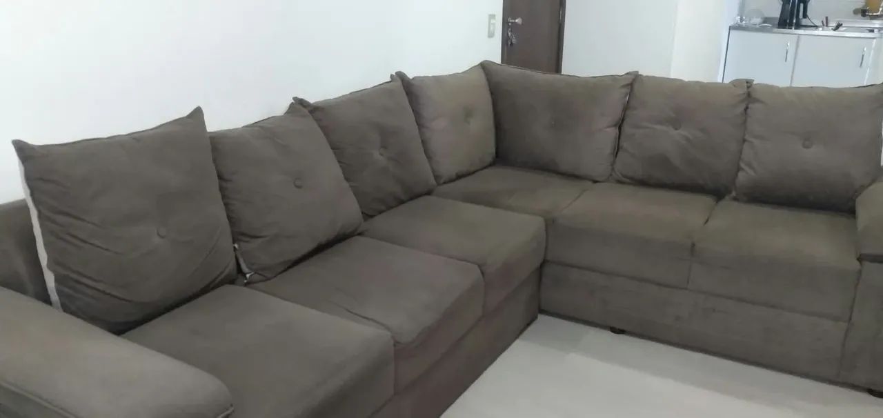 Sofá de canto em suede - Foto 4