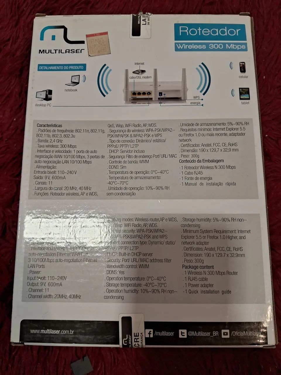 Roteador  wireless  300 Mbps  3 antenas multilaser - Foto 2
