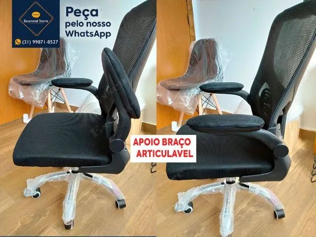 Cadeira Escritório Giratória Executiva Ergonomica Apoio Braço Cabeça Lombar - NOVA! - Foto 2
