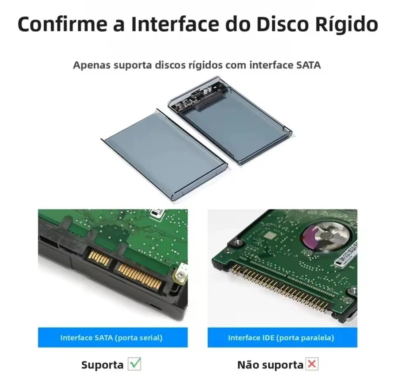 Case 3.0 HD externo USB Preto transparente 453824739289999362