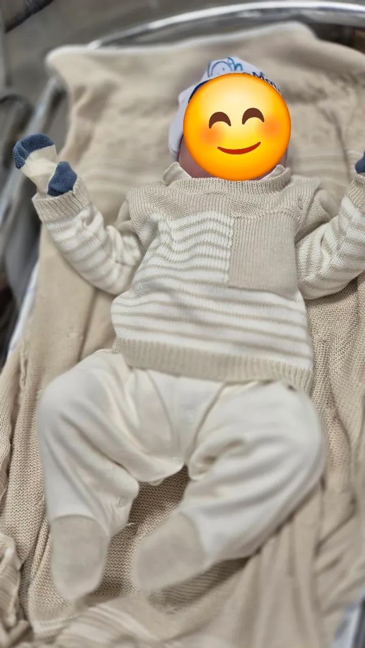 Saída de Maternidade Beth Bebê RN Tricô com manta em tricô  - Foto 2
