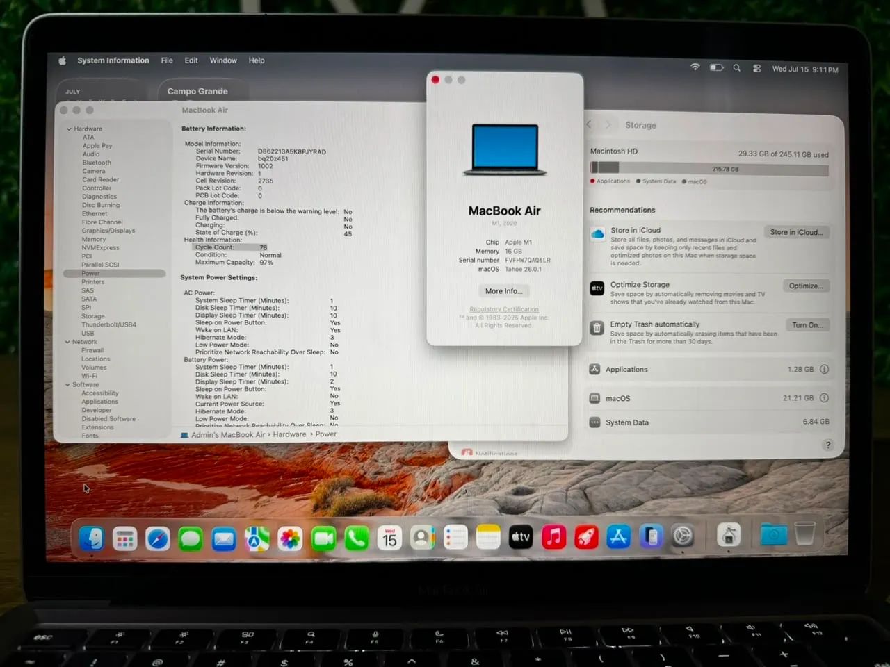 MacBook Air m1 13 inch 16gb ram 256gb SSD - Notebooks - Jardim