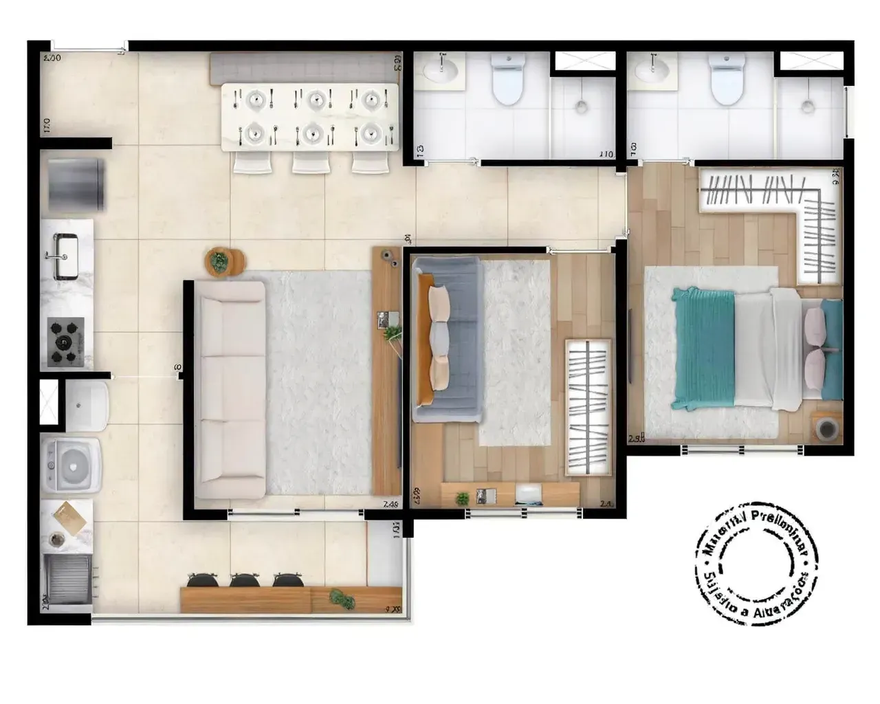 PLANTA 57m²