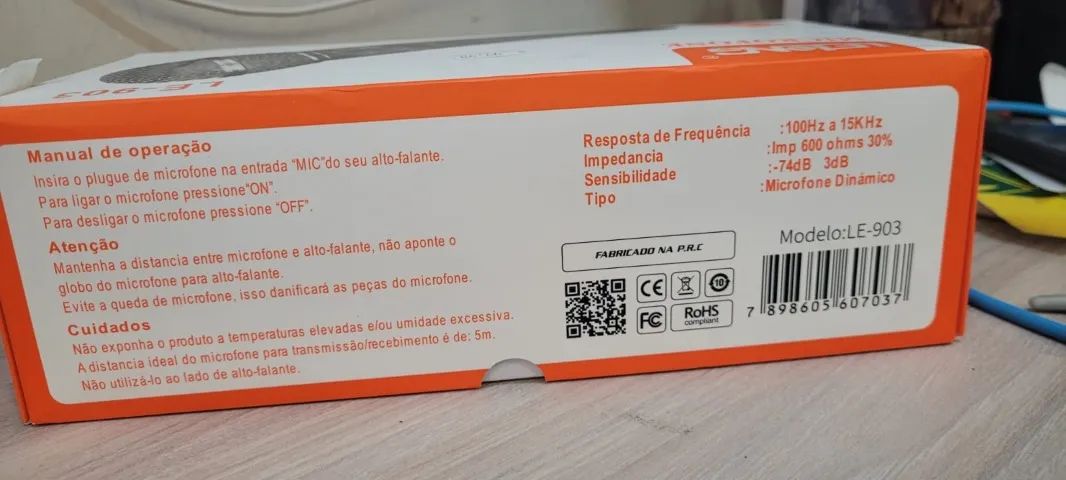 Microfone com fio Lelong LE-903 5m - Foto 3