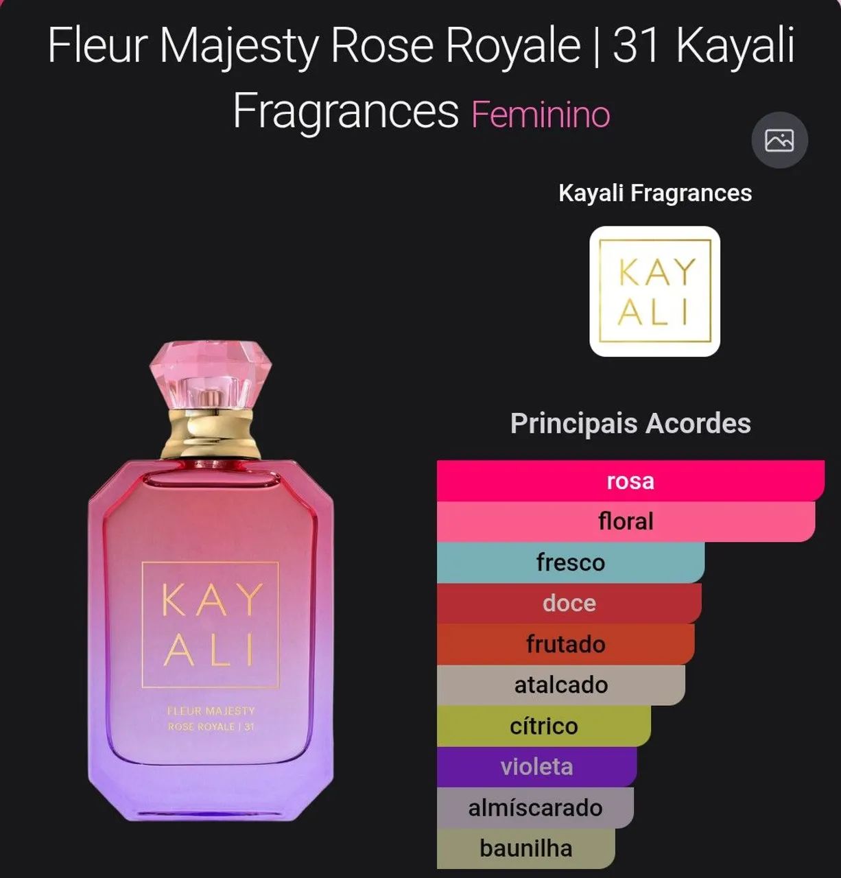 Perfume Kayali Fleur Majesty Rose Royale 31- Eau de Parfum - 10ml   - Foto 4