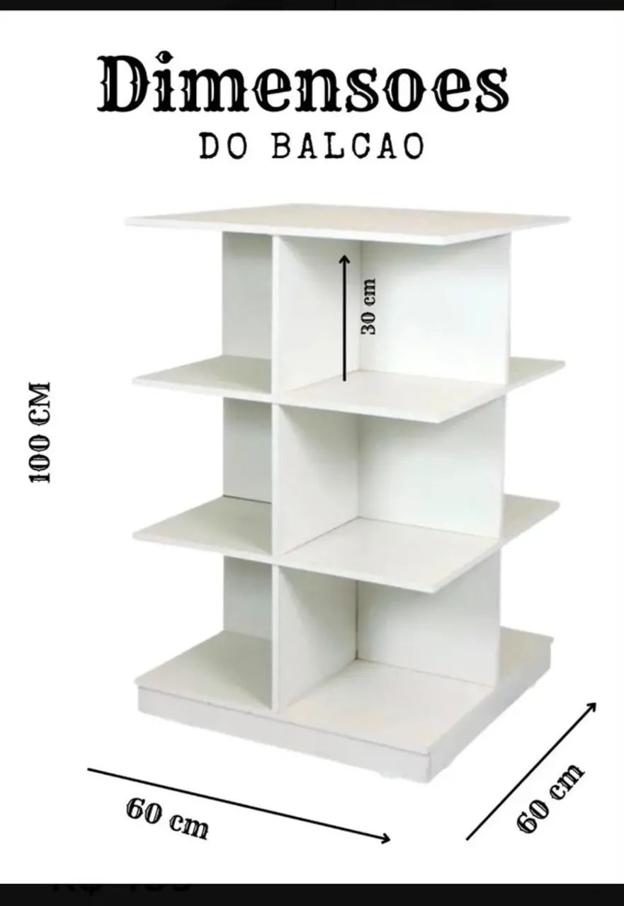 BALCÃO EXPOSITOR CM PRATELEIRAS MDF NOVO  - Foto 2
