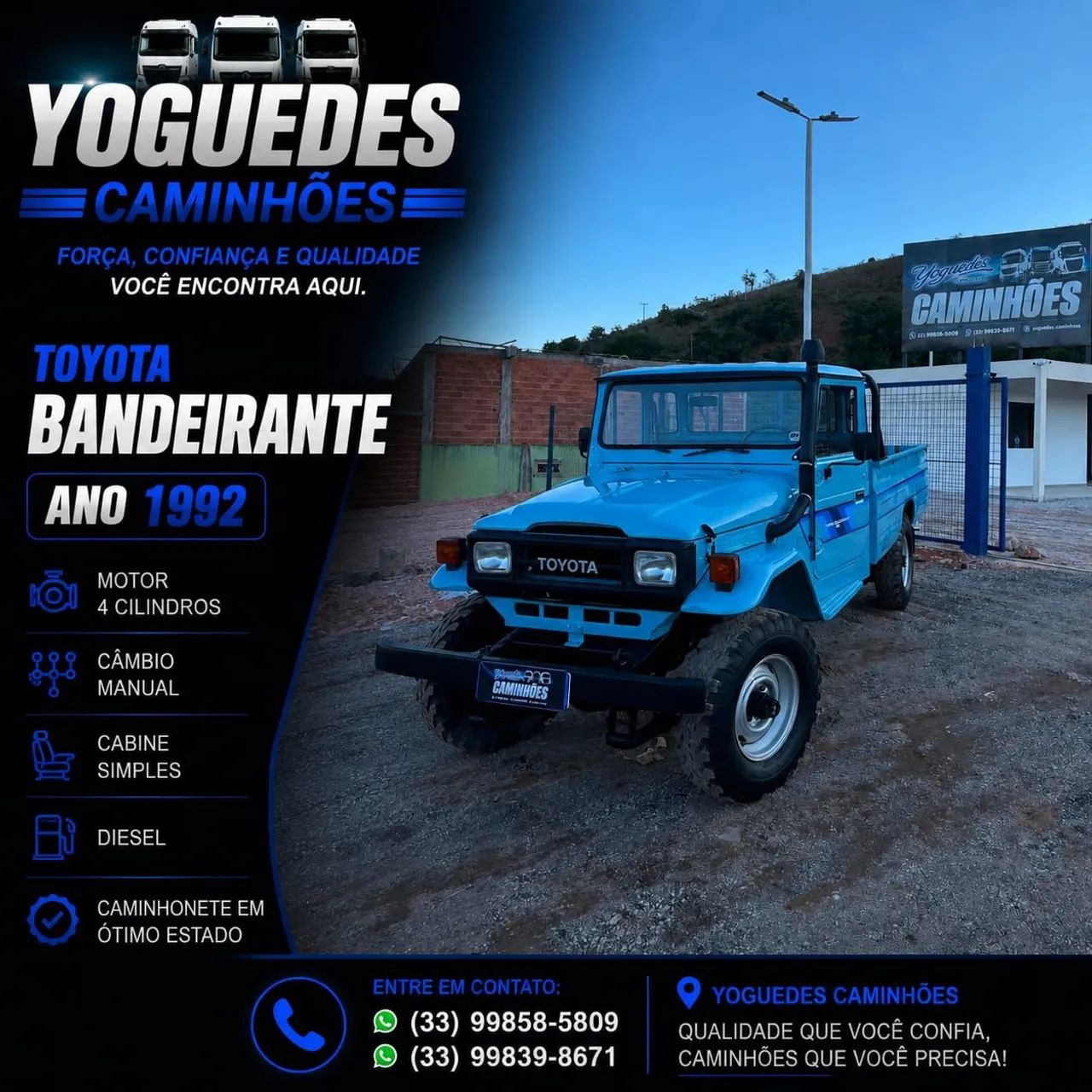Toyota Band.Jipe Band.Jipe Cap.de Aço Chas. Curto Diesel 1992