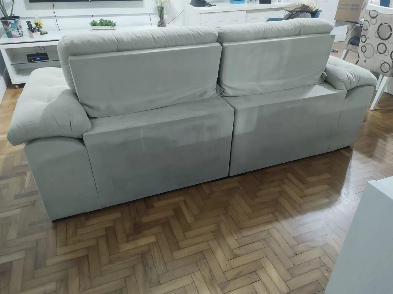 Sofa Bege retrátil e reclinável promoção - Foto 2