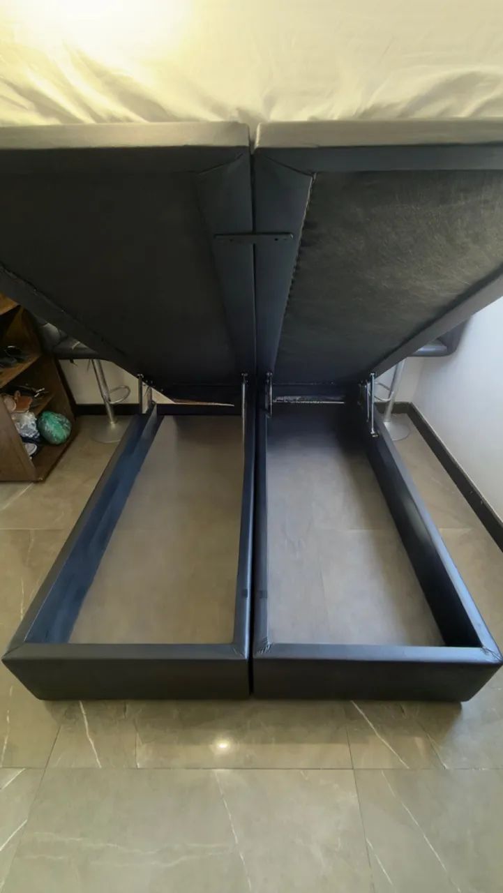 Base Baú Sommier Cori Black - Cama QUEEN