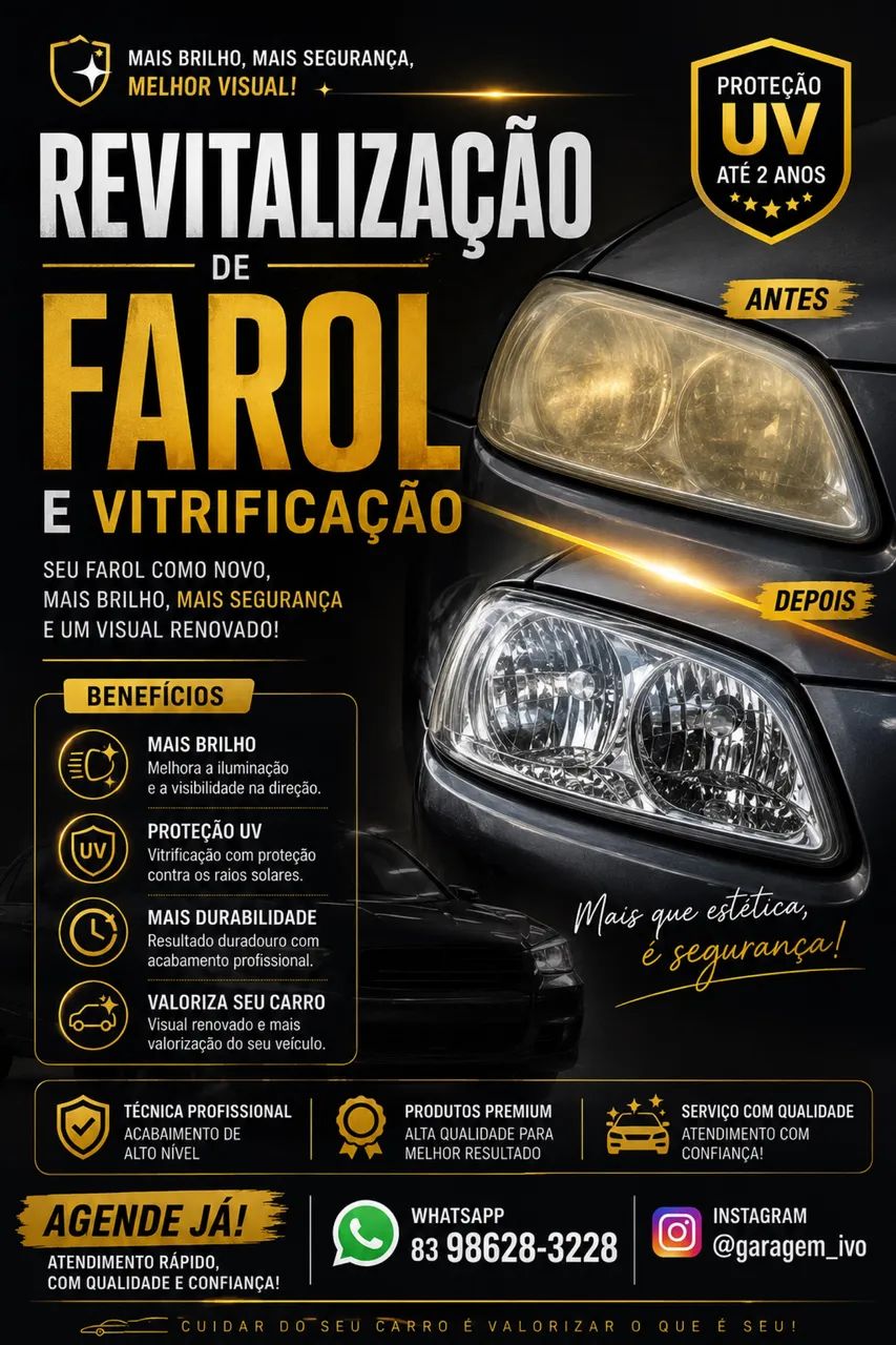 RESTAURAÇÃO E VITRIFICAÇÃO DE FAROL