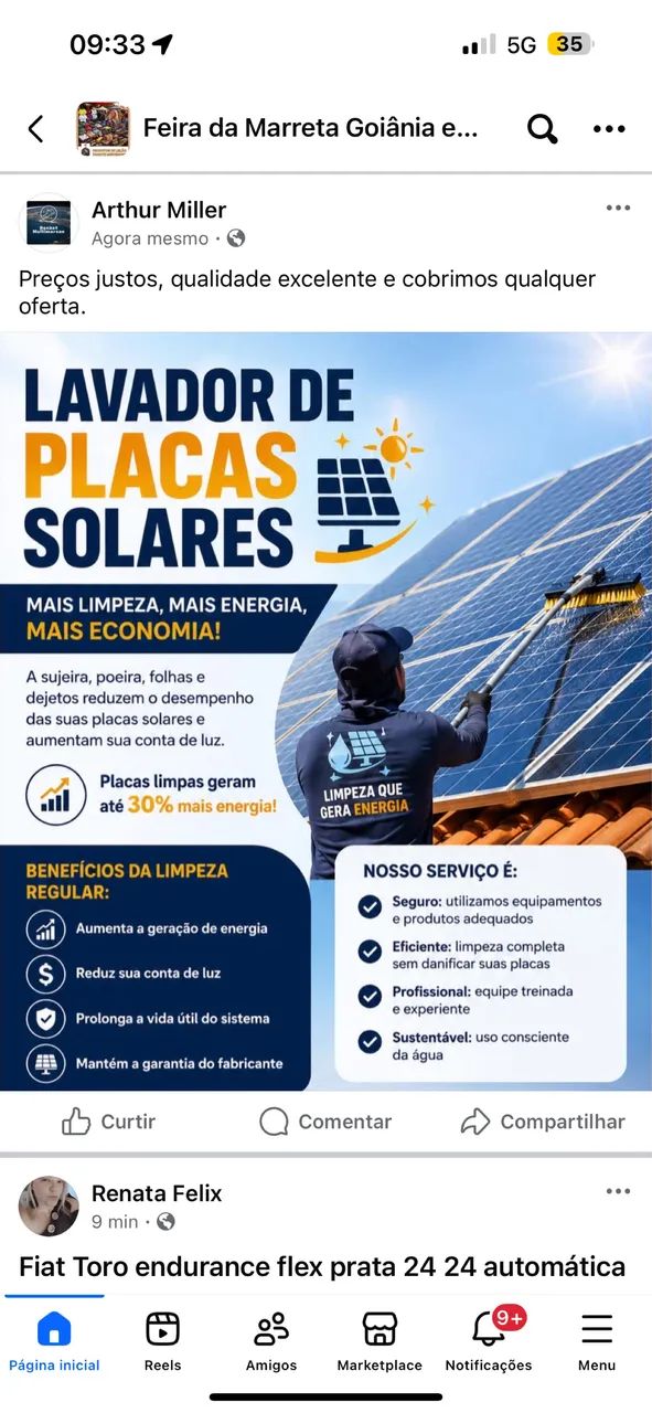 Limpeza de painel Solar 