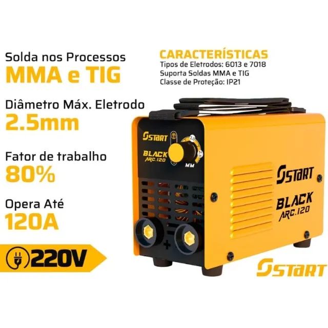 MÁQUINA DE SOLDA INVERSORA BLACK ARC 120  - Foto 4