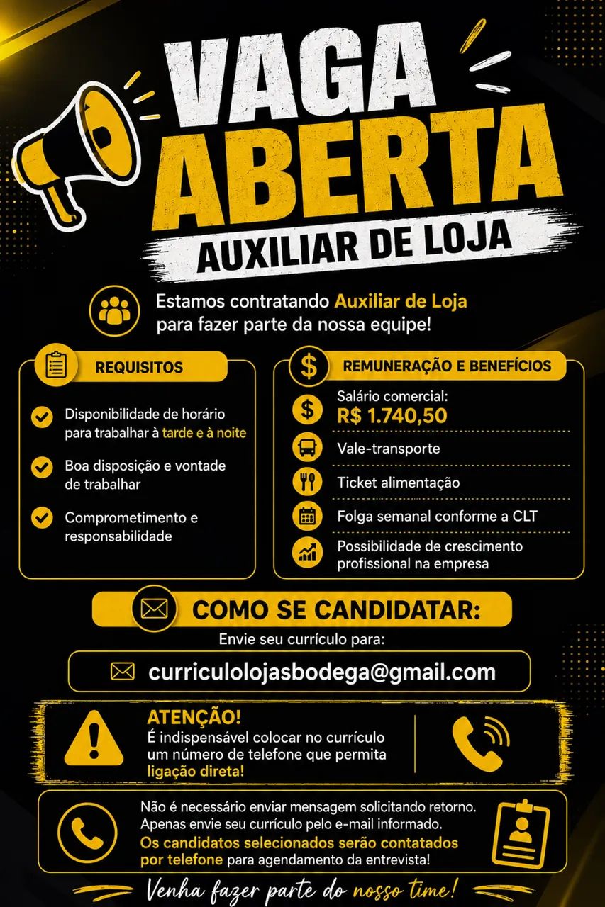 Oportunidade de emprego 