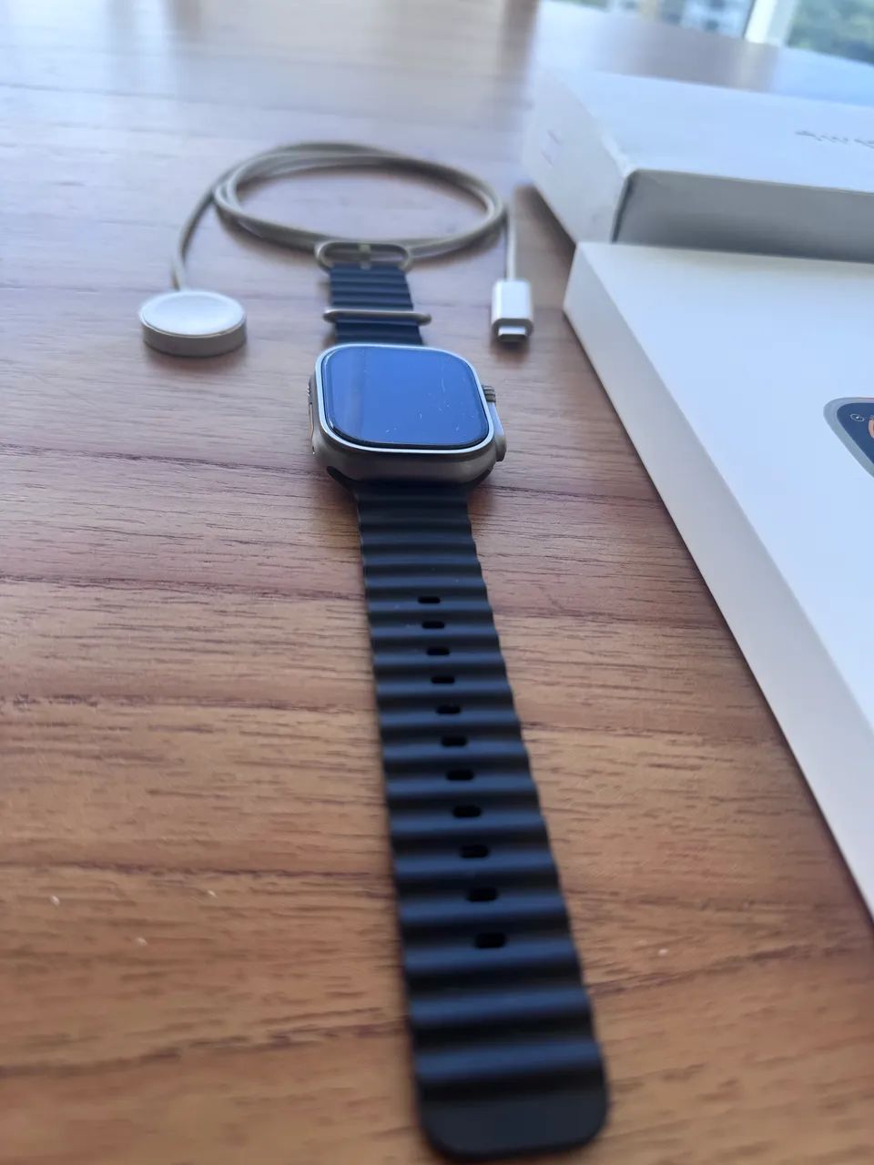 Apple Watch Ultra 1 49mm Titânio GPS + Cellular Completo Impecável