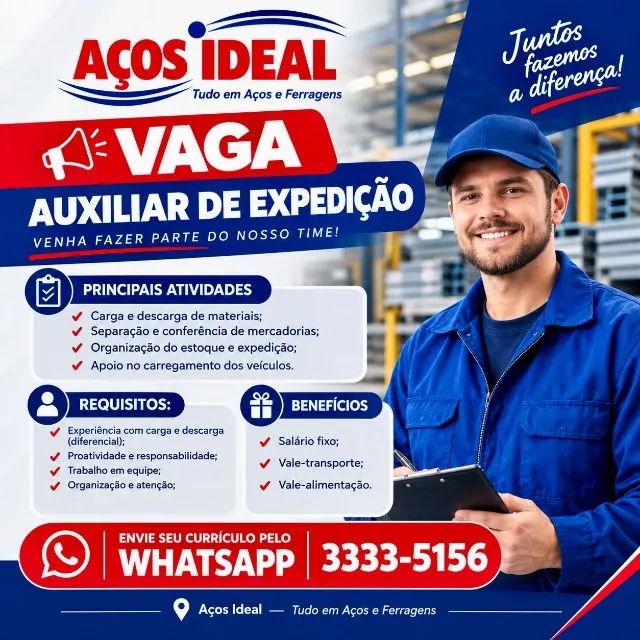 OPORTUNIDADE DE EMPREGO!