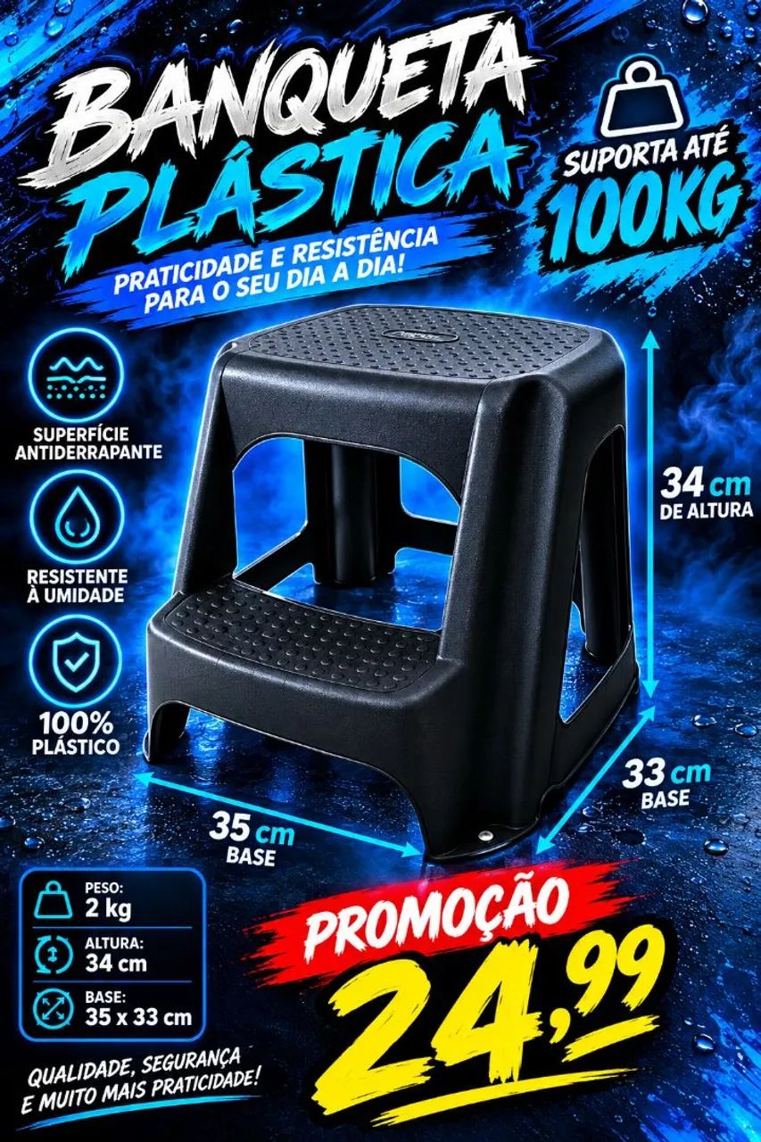 Banqueta de 2 degraus 