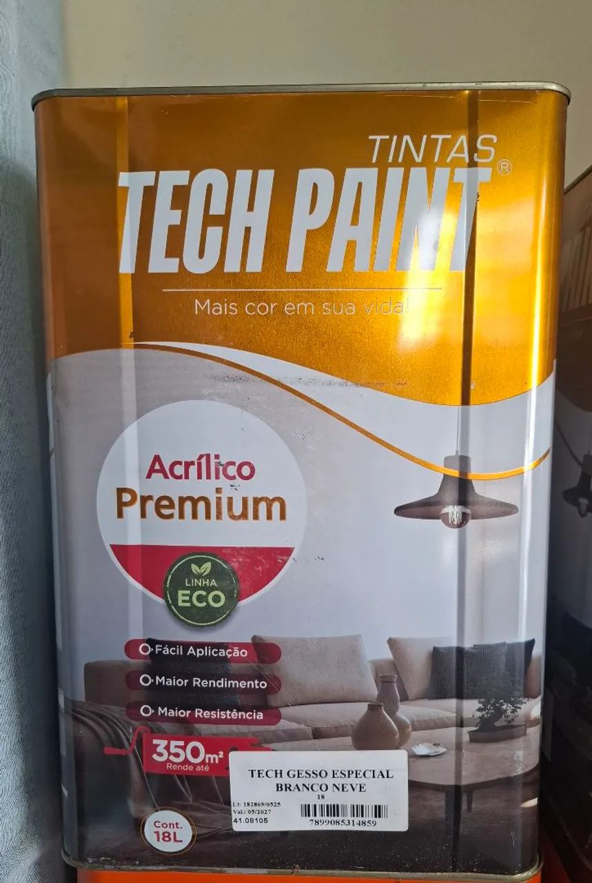 Tinta 18 litros Tech Paint acrílico premium 