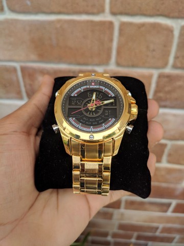 Relógio Masculino Casual De Luxo Analógico Naviforce 9170 Dourado - Foto 3