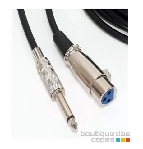 Cabo Microfone P10 Mono X Cannon Fêmea 1,5 Metros - Foto 2