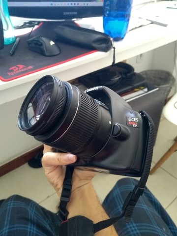 Câmera profissional  EOS Rebel T3 + 3 lentes + Flash manual + carregador de pilhas + bag - Foto 4