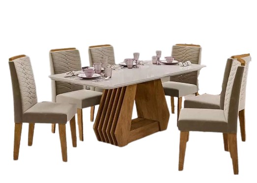 Sala mesa jantar com 6 cadeiras tampo de vidro  - Foto 2