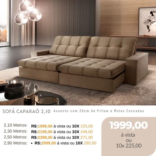 Sofás Lançamentos Com Molas Ensacadas Oferta Especial Móveis