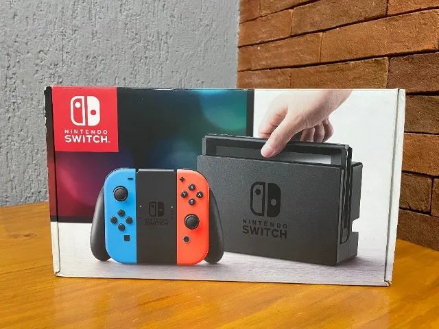 Nintendo Switch V1 DESBLOQUEÁVEL - Azul Neon / Vermelho Neon