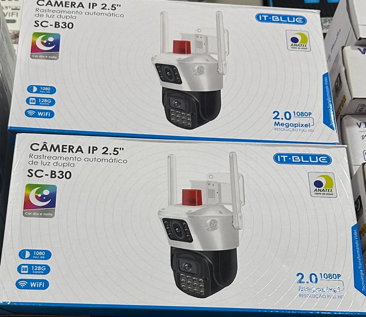 Câmera de Segurança IP Dupla com 2 Antenas com alerta inteligente SC-B30 - It-Blue 