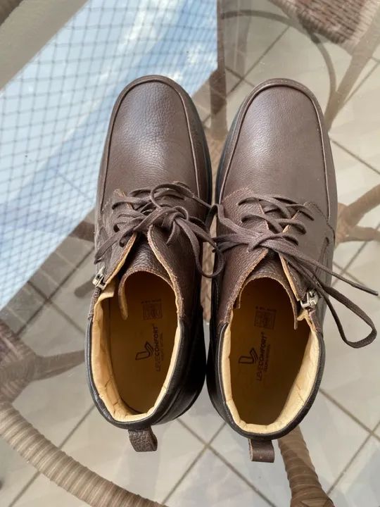 Bota Masculina Leve Comfort Marrom Original Seminovo - Foto 2