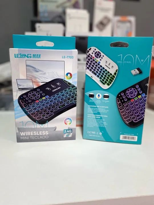 Teclado Wireless Mini Para Smart TV, Notebook, PC - LE-7703 - Foto 3
