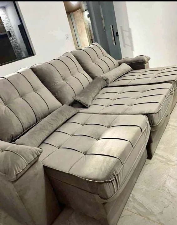 Sofá retrátil reciclável 2.90 Ana novo a pronta entrega 