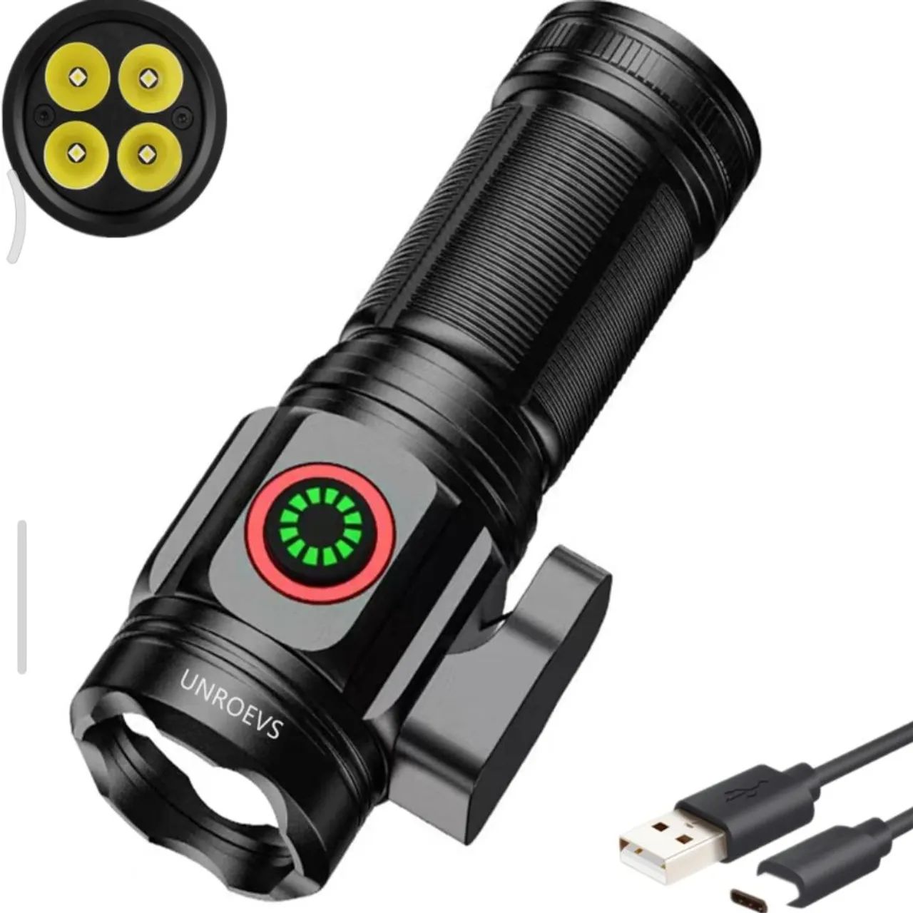 Lanterna Tática mini USB, com Função Magnética e de Corte Supere 200w  - Foto 2