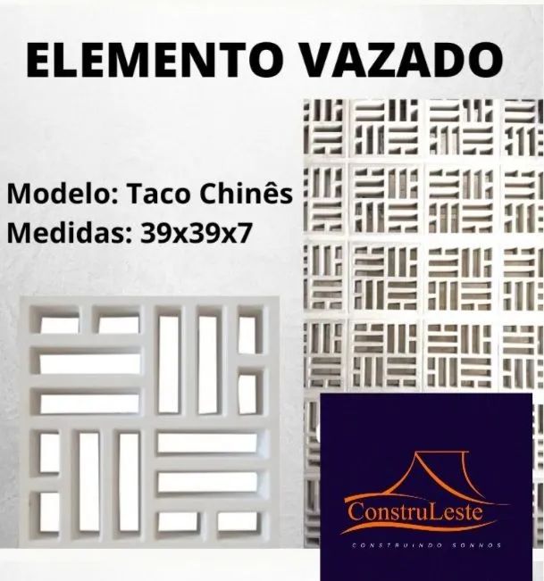 Elemento Vazado 4 Pontas - 39x39x7cm - Foto 3