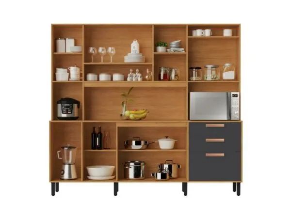 Armário Kit de Cozinha Nápoles 2,20m - Receba em 24 horas - Abril24 - Foto 4
