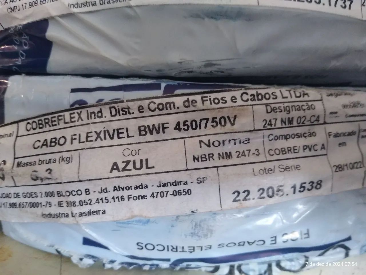 CABO FLEXÍVEL BWF 450/750 V - Foto 5