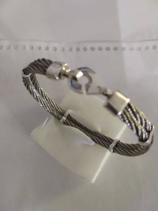 Pulseira Cabo náutico com prata 950 - Foto 3