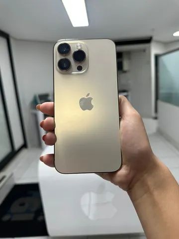 Apple Iphone 14 Pro Max Gold 128Gb semi novo com caixa zeradooo